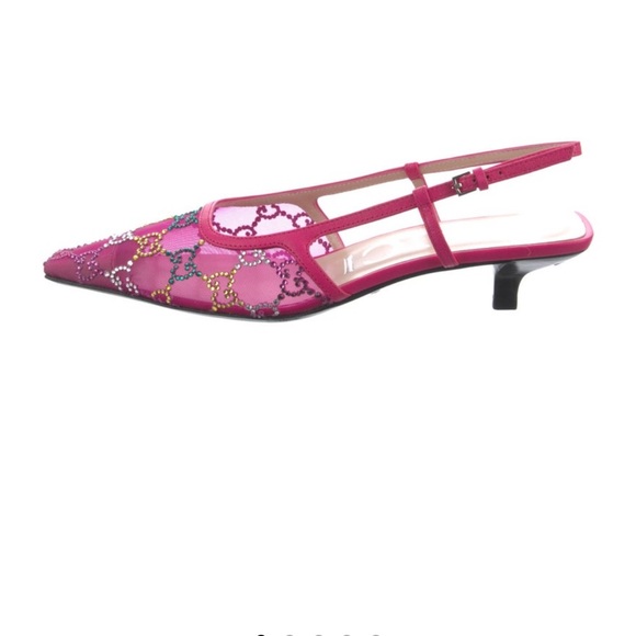 Worn ONCE! Gucci bedazzled slingbacks - Picture 2 of 4